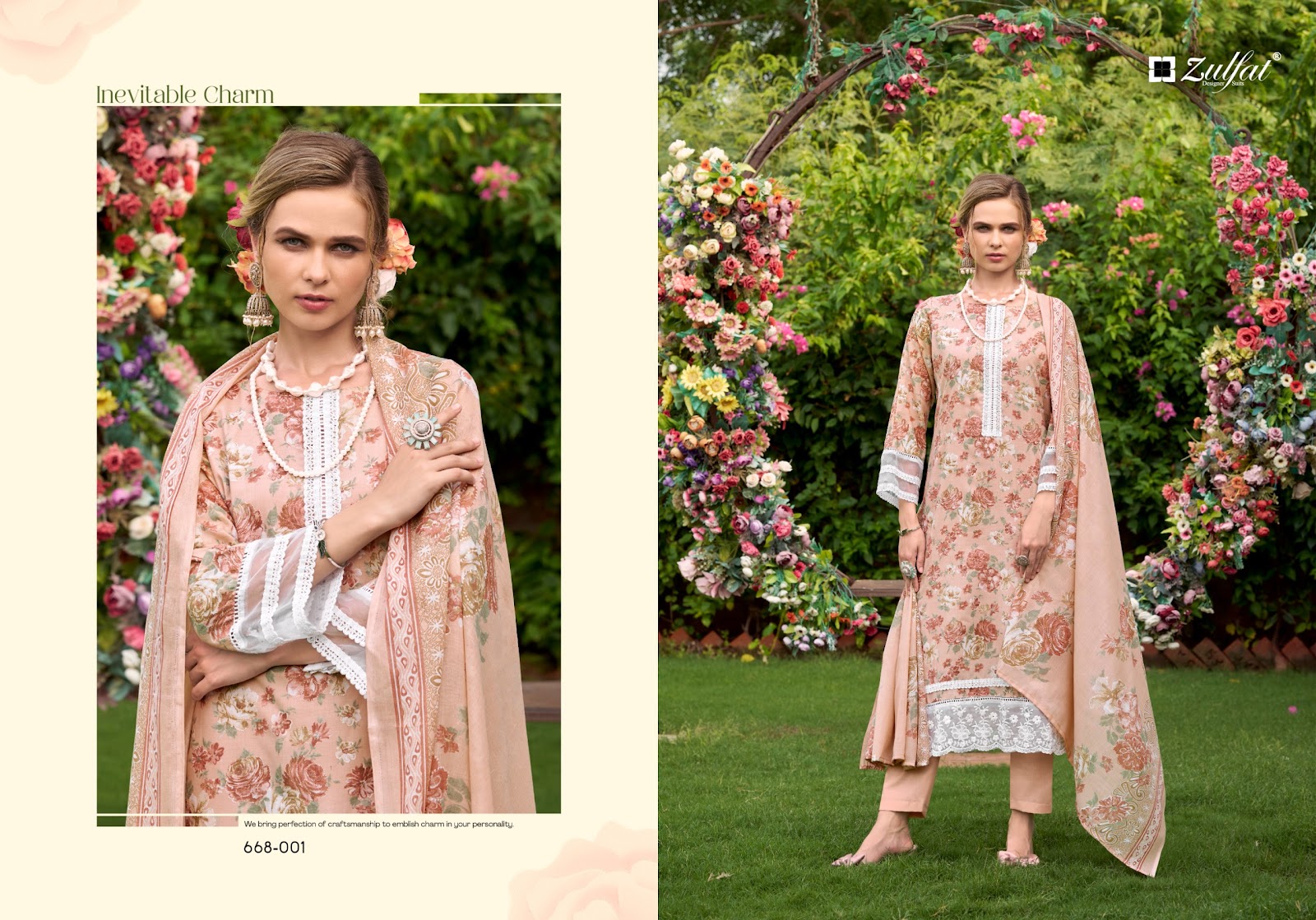 Sadabahaar Zulfat Designer Cotton Karachi Salwar Suits Exporter