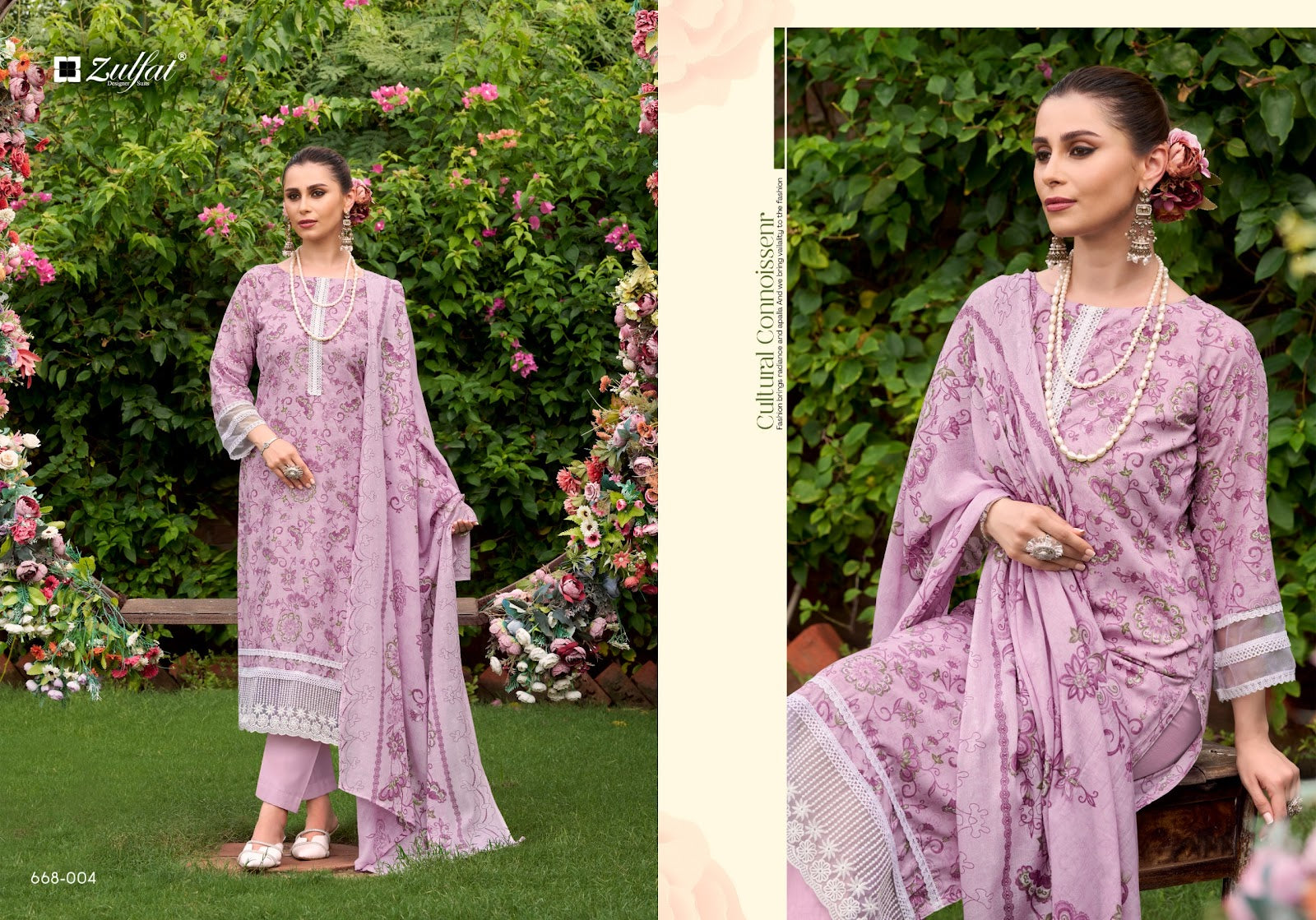 Sadabahaar Zulfat Designer Cotton Karachi Salwar Suits Exporter