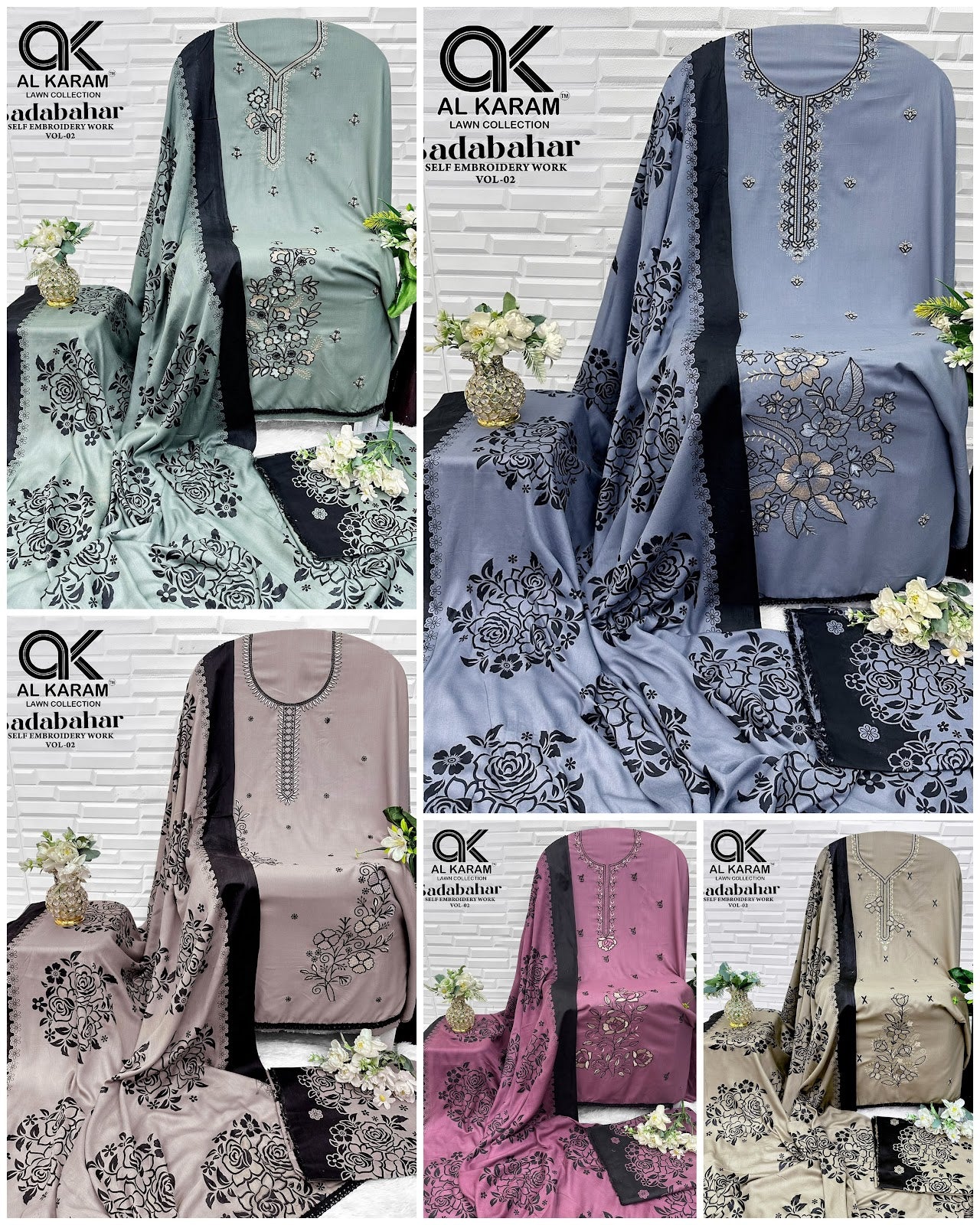 Sadabahar Vol 2 Al Karam Rayon Karachi Salwar Suits Exporter Gujarat