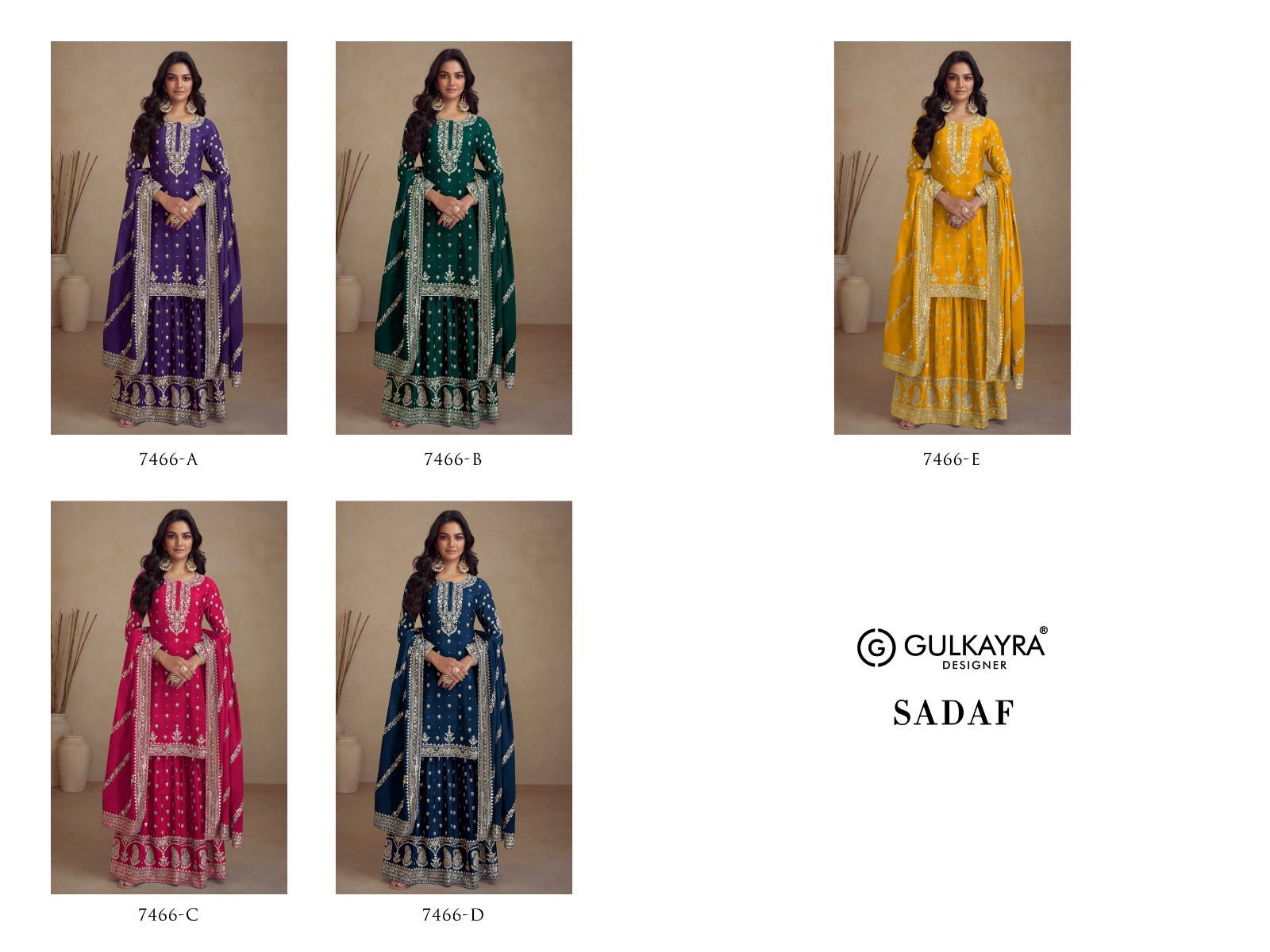 Sadaf Gulkayra Designer Chinon Readymade Skirt Style Suits Manufacturer Ahmedabad