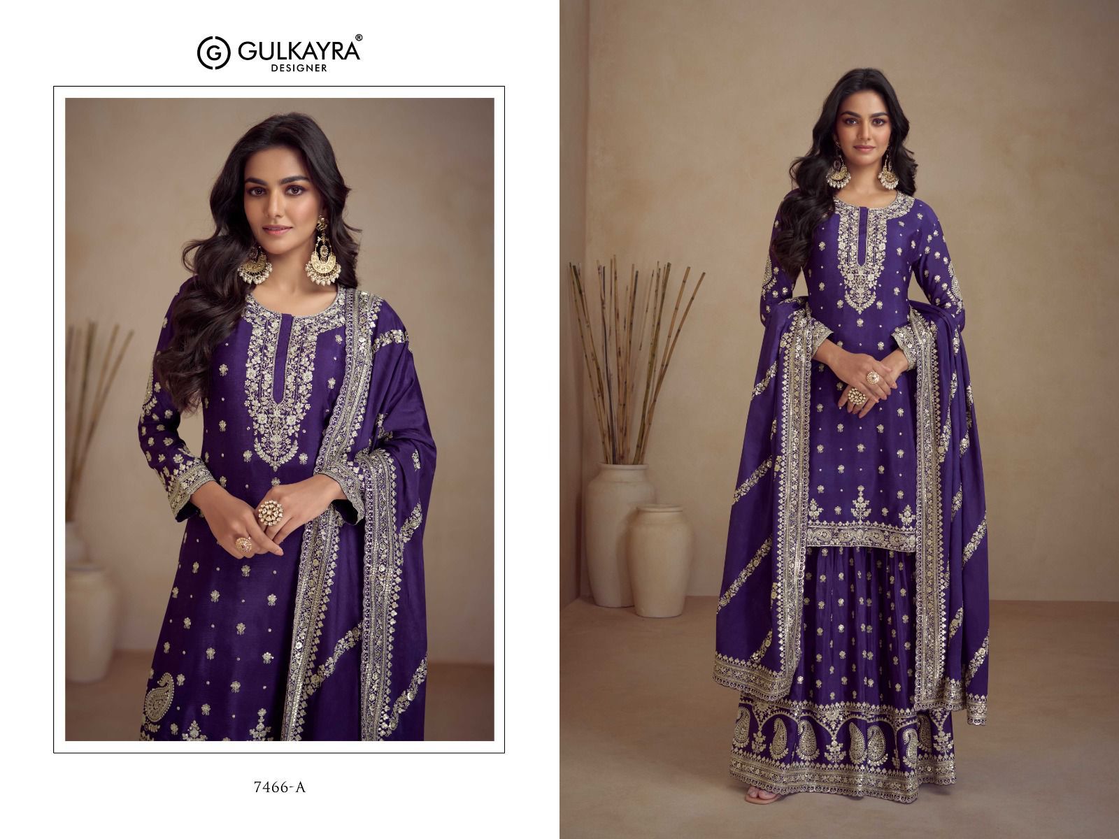 Sadaf Gulkayra Designer Chinon Readymade Skirt Style Suits Manufacturer Ahmedabad