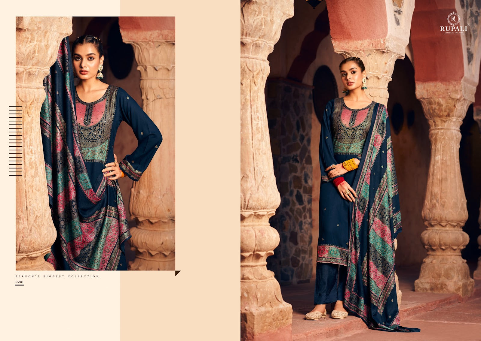 Sadgi Rupali Jaam Satin Pant Style Suits Supplier Ahmedabad