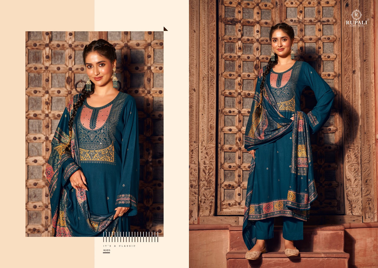 Sadgi Rupali Jaam Satin Pant Style Suits Supplier Ahmedabad