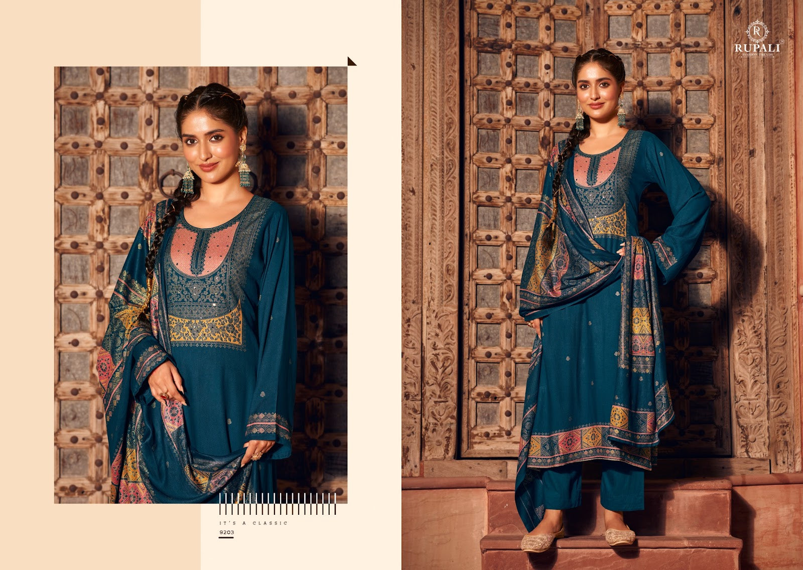 Sadgi Rupali Jaam Satin Pant Style Suits Supplier Ahmedabad