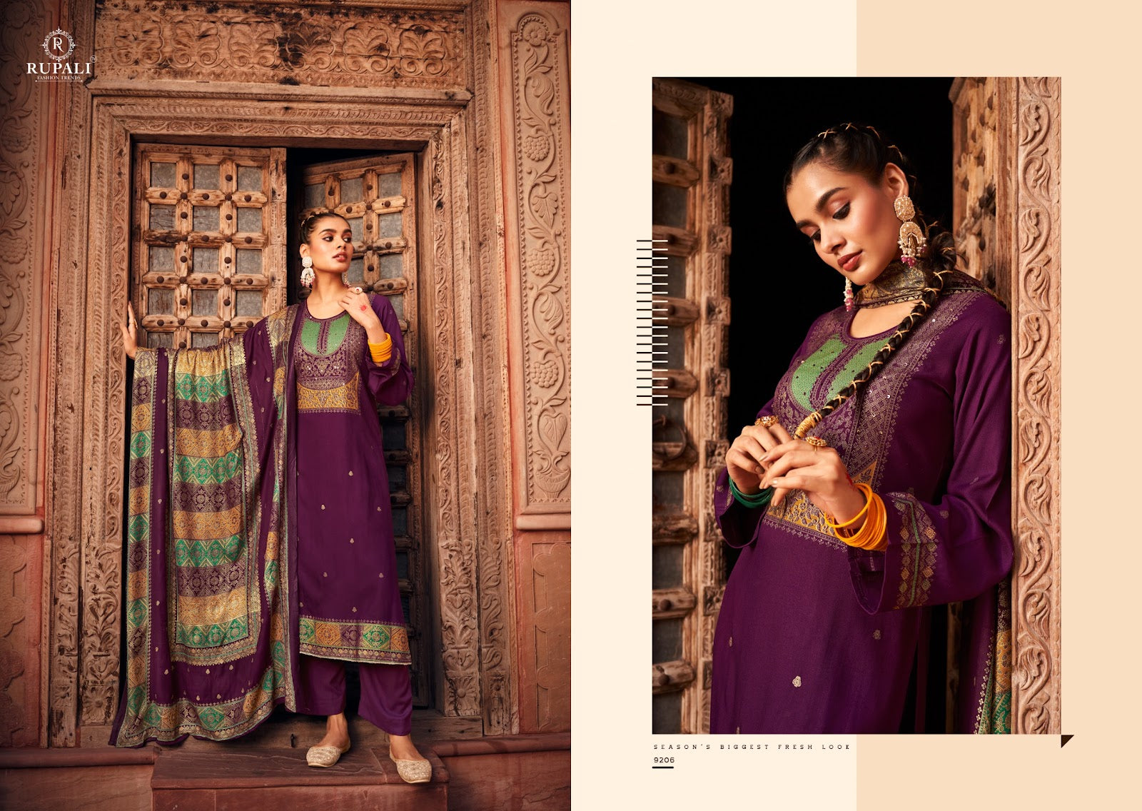 Sadgi Rupali Jaam Satin Pant Style Suits Supplier Ahmedabad