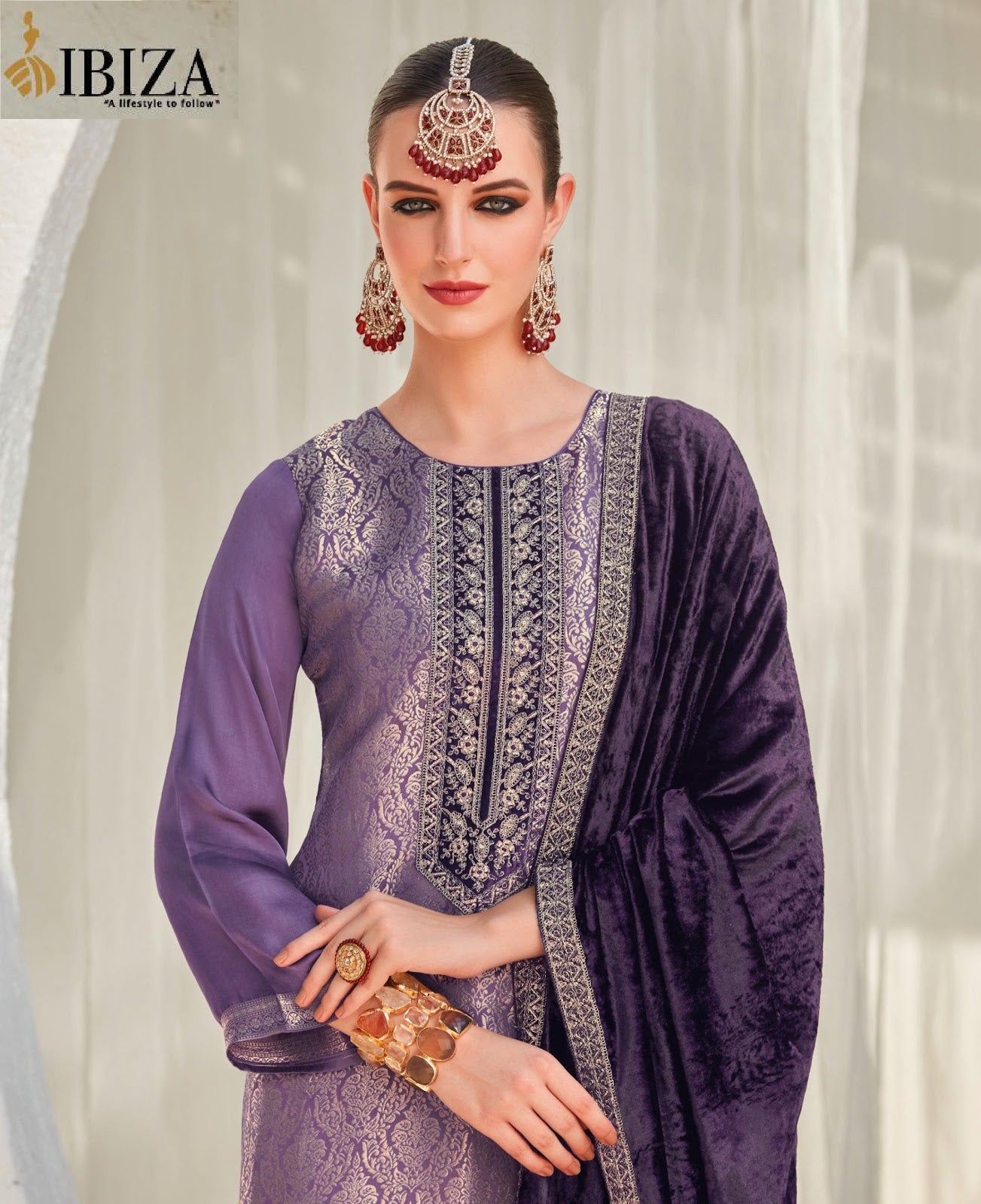 Sadgi Vol 3 Ibiza Pure Silk Pant Style Suits Exporter India