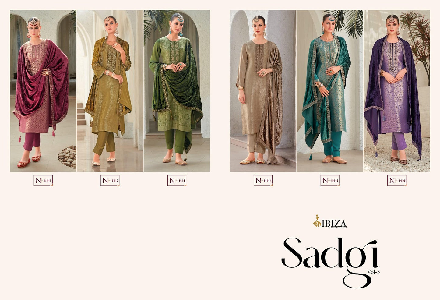 Sadgi Vol 3 Ibiza Pure Silk Pant Style Suits Exporter India