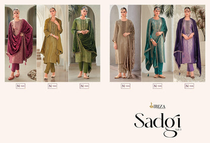 Sadgi Vol 3 Ibiza Pure Silk Pant Style Suits Exporter India