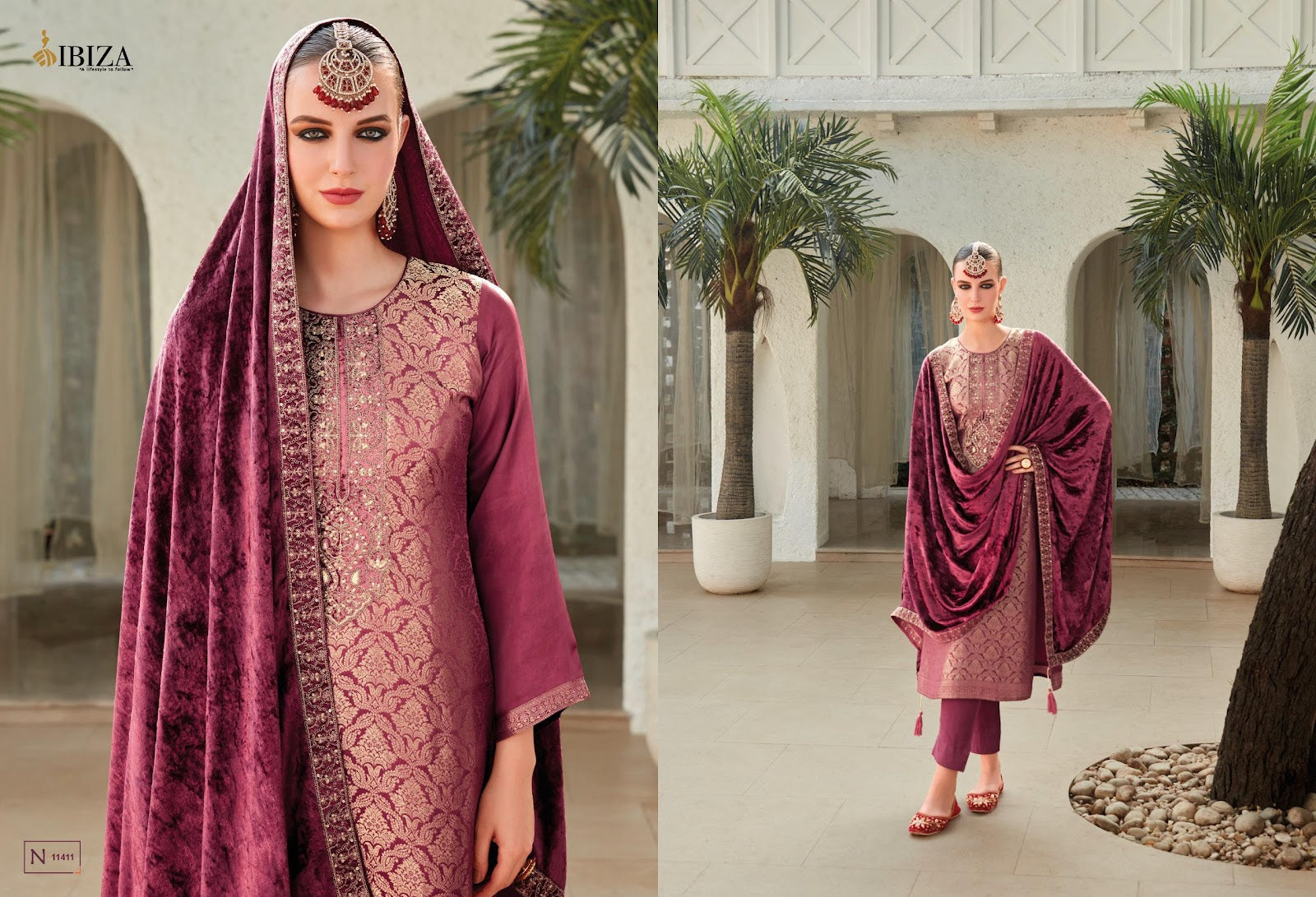 Sadgi Vol 3 Ibiza Pure Silk Pant Style Suits Exporter India