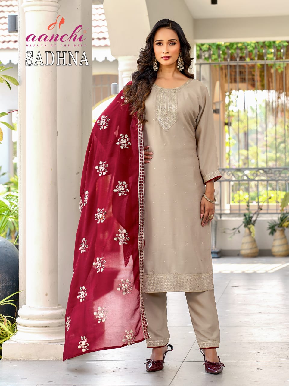 Sadhna Aanchi Vichitra Silk Readymade Pant Style Suits Supplier Gujarat