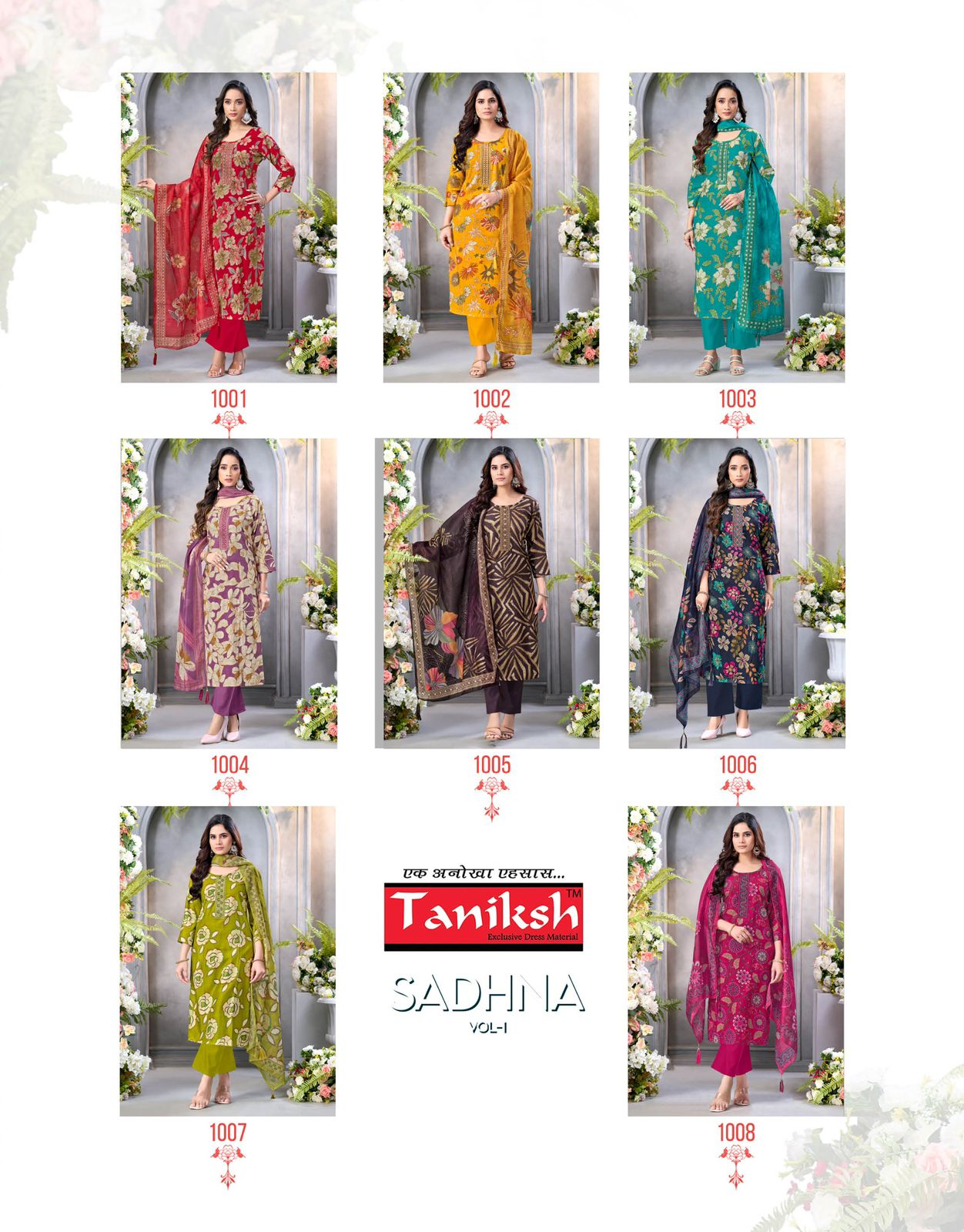 Sadhna Vol 1 Taniksh Vertical Readymade Pant Style Suits Supplier