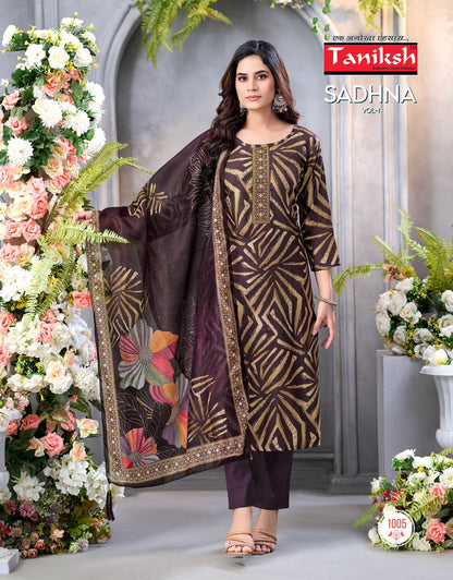 Sadhna Vol 1 Taniksh Vertical Readymade Pant Style Suits Supplier