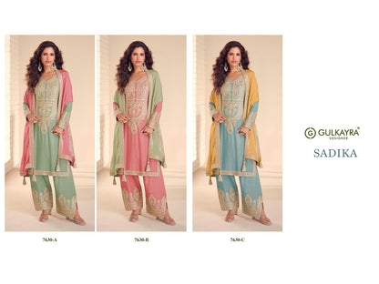 Sadika Gulkayra Designer Chinnon Readymade Suits Exporter Ahmedabad
