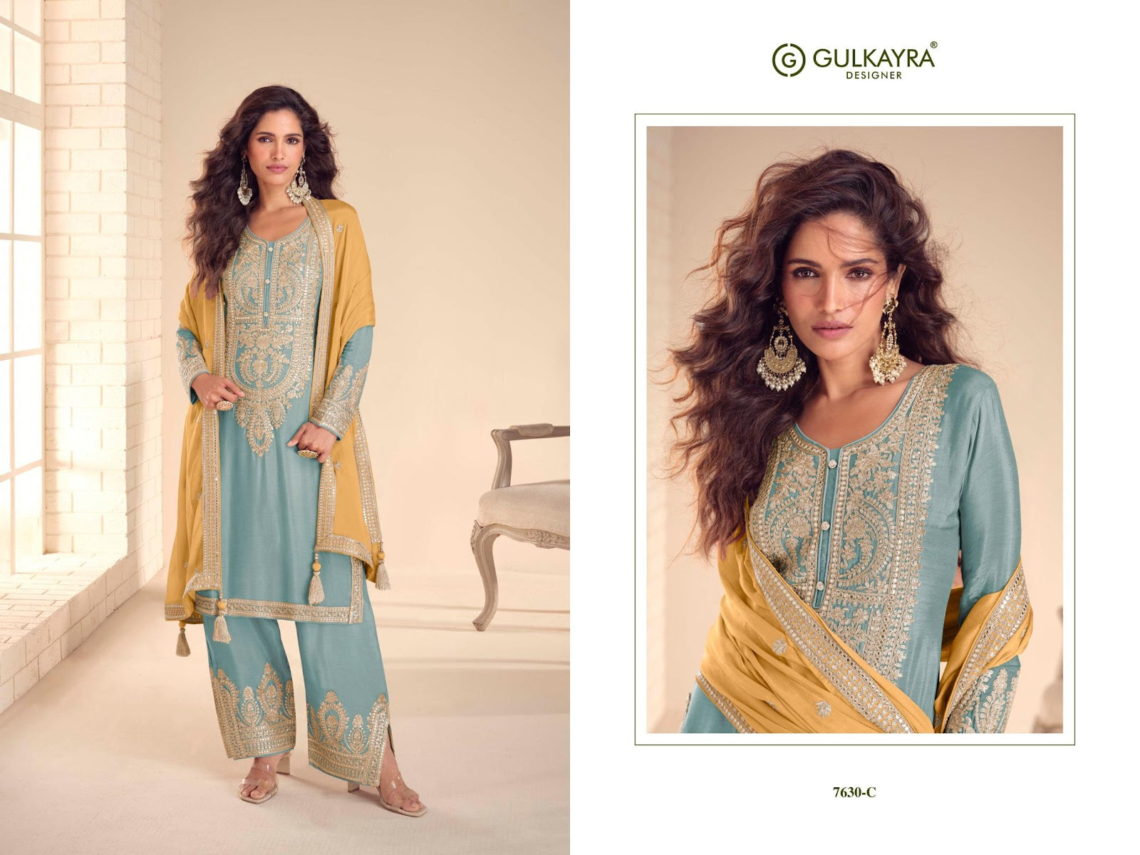 Sadika Gulkayra Designer Chinnon Readymade Suits Exporter Ahmedabad