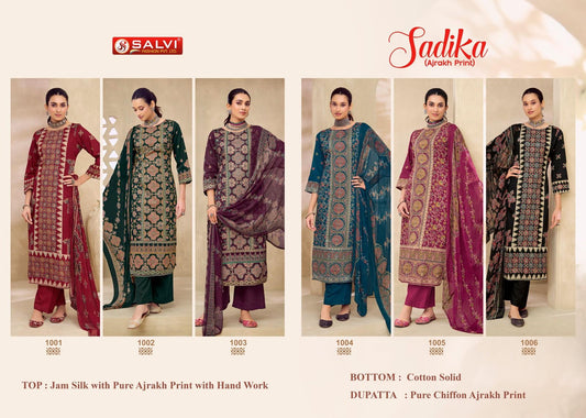 Sadika Salvi Fashion Jam Silk Pant Style Suits Supplier India