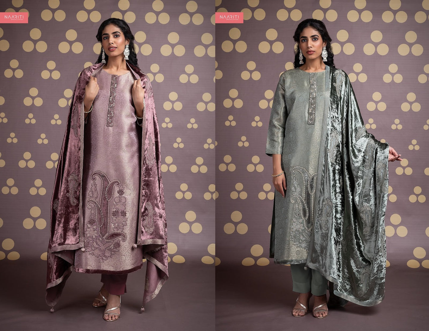 Sadira Naariti Silk Jacquard Velvet Suits Wholesaler Gujarat