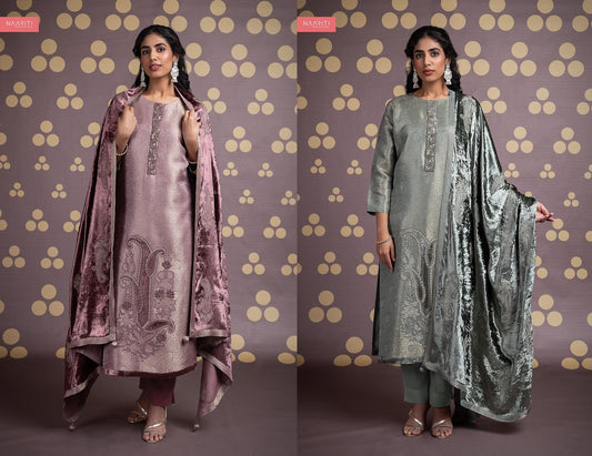 Sadira Naariti Silk Jacquard Velvet Suits Wholesaler Gujarat
