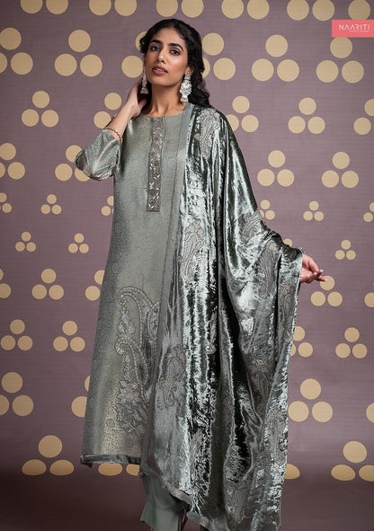 Sadira Naariti Silk Jacquard Velvet Suits Wholesaler Gujarat