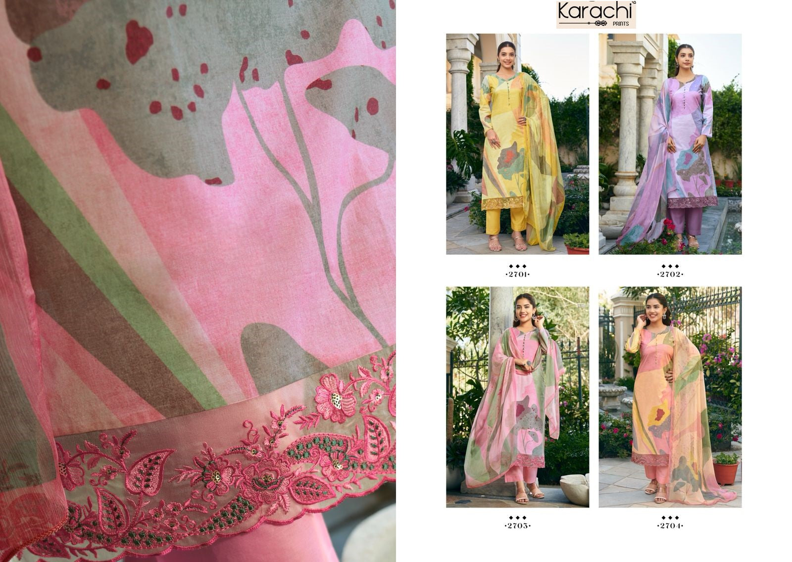 Sadiya Karachi Prints Cambric Pant Style Suits Wholesale