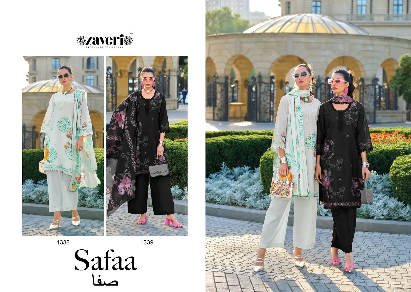 Safaa Zaveri Cotton Pakistani Readymade Suits Wholesale Rate