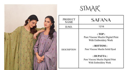 Safana Simar Viscose Muslin Pant Style Suits Wholesale Price
