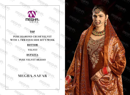 Safar Megha Crush Velvet Suits Exporter Gujarat