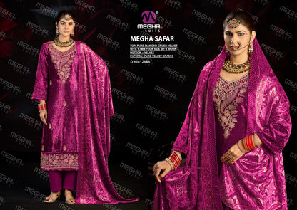 Safar Megha Crush Velvet Suits Exporter Gujarat