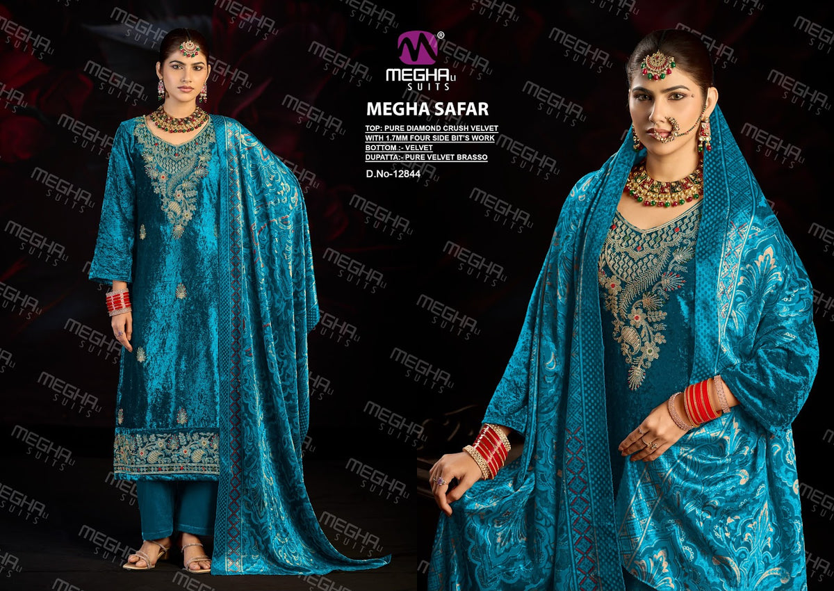 Safar Megha Crush Velvet Suits Exporter Gujarat
