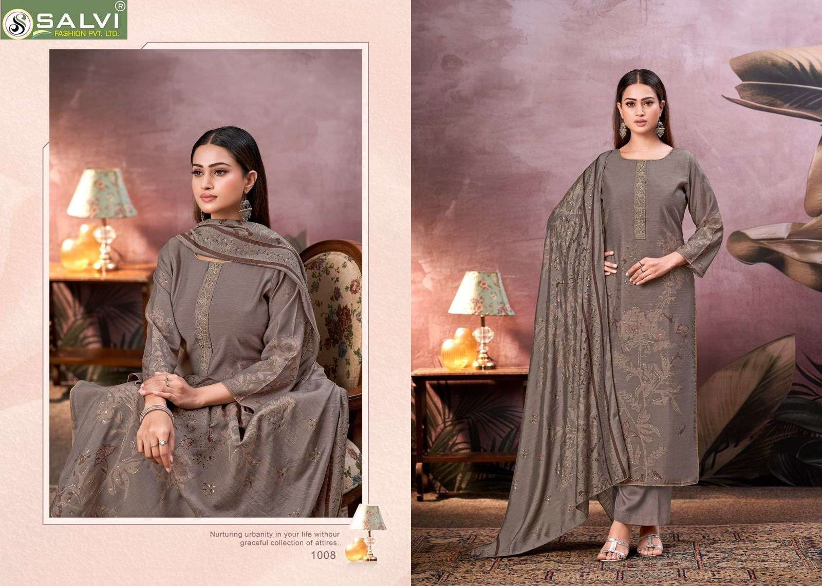 Safar Salvi Fashion Silk Plazzo Style Suits Wholesaler Ahmedabad