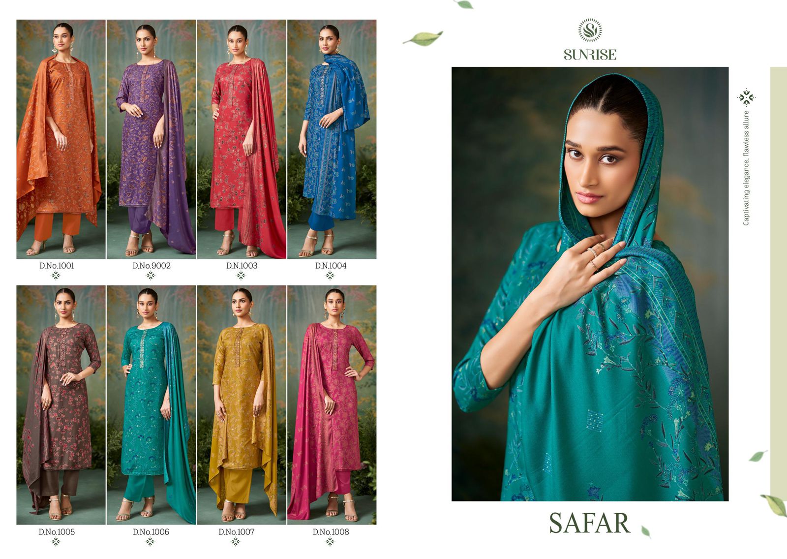 Safar Sunrise Viscose Pashmina Suits Wholesale