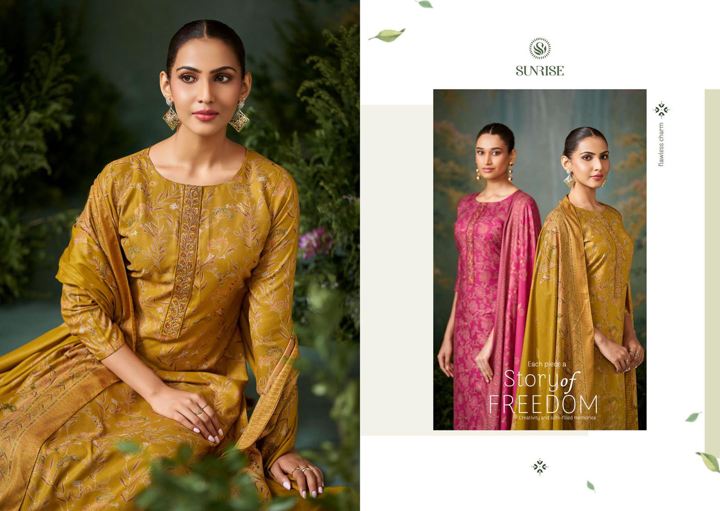 Safar Sunrise Viscose Pashmina Suits Wholesale