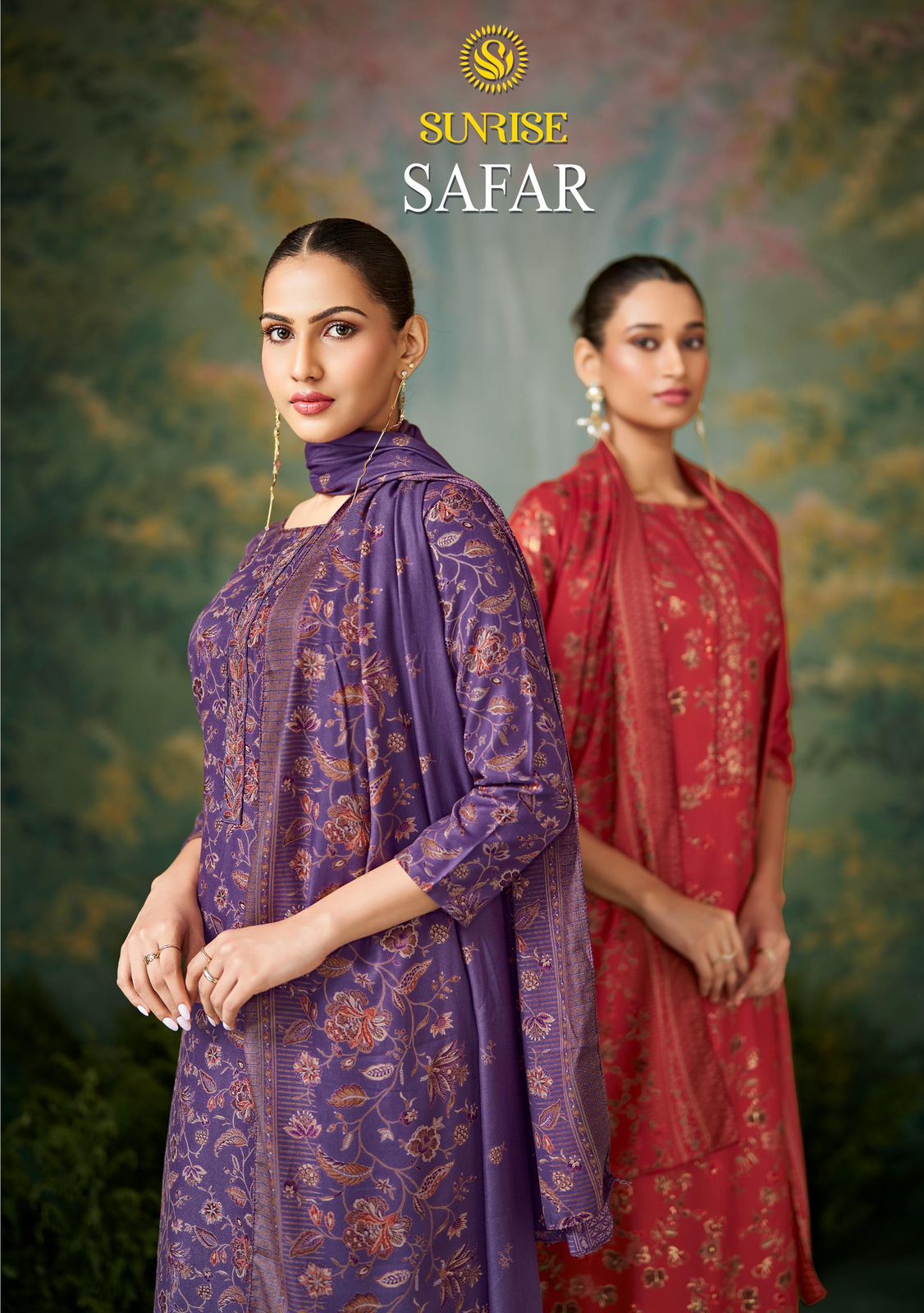 Safar Sunrise Viscose Pashmina Suits Wholesale