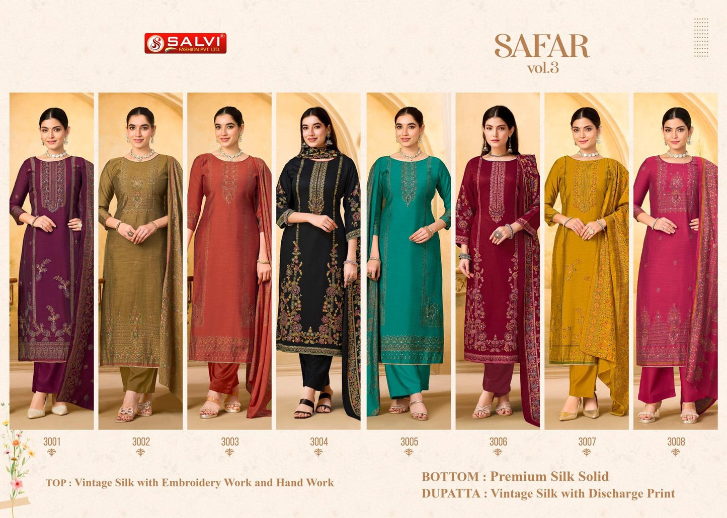 Safar Vol 3 Salvi Fashion Silk Plazzo Style Suits Exporter Gujarat