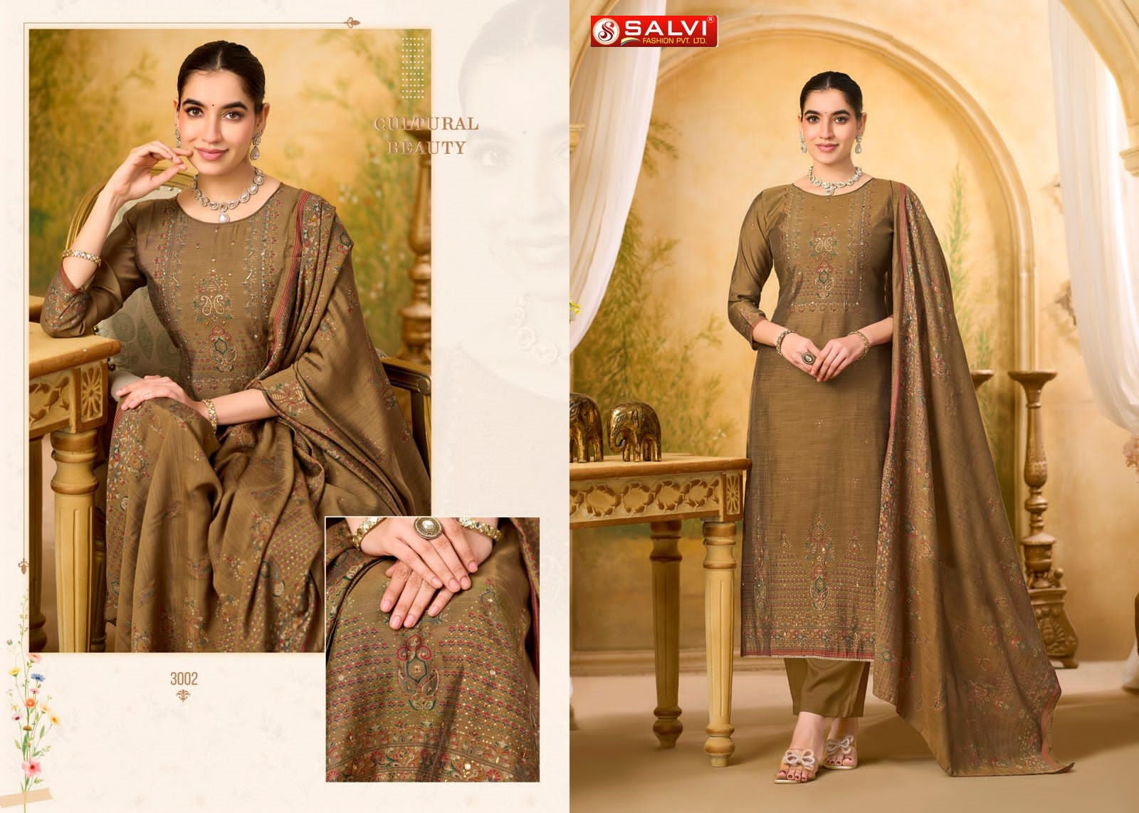 Safar Vol 3 Salvi Fashion Silk Plazzo Style Suits Exporter Gujarat