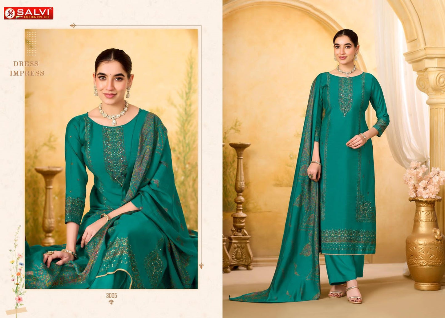 Safar Vol 3 Salvi Fashion Silk Plazzo Style Suits Exporter Gujarat