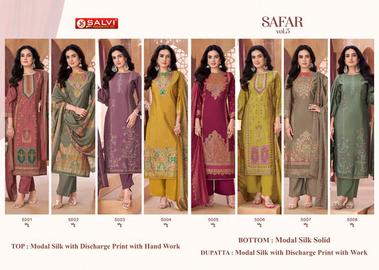 Safar Vol 5 Salvi Fashion Modal Silk Pant Style Suits Supplier India