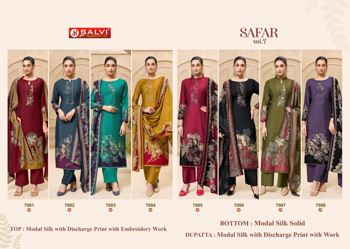 Safar Vol 7 Salvi Fashion Modal Silk Pant Style Suits Wholesale Price