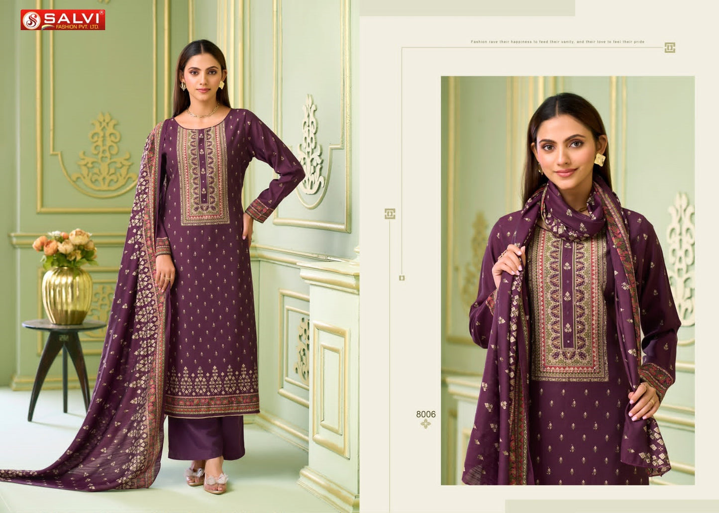 Safar Vol 8 Salvi Fashion Vintage Silk Pant Style Suits Wholesale