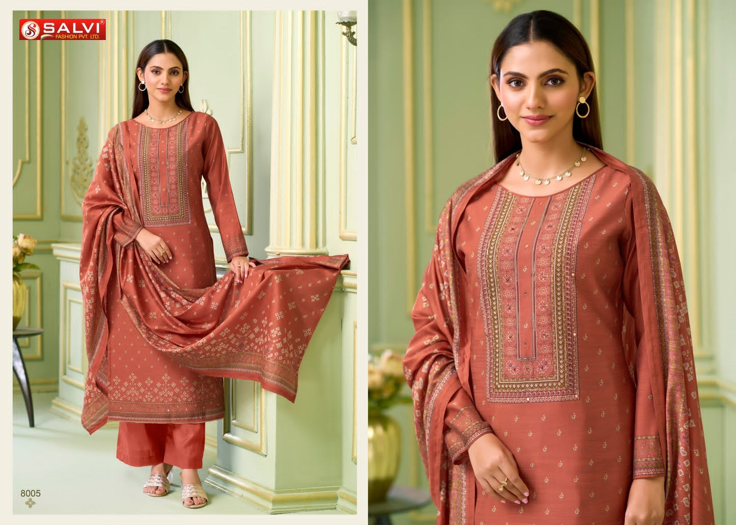 Safar Vol 8 Salvi Fashion Vintage Silk Pant Style Suits Wholesale