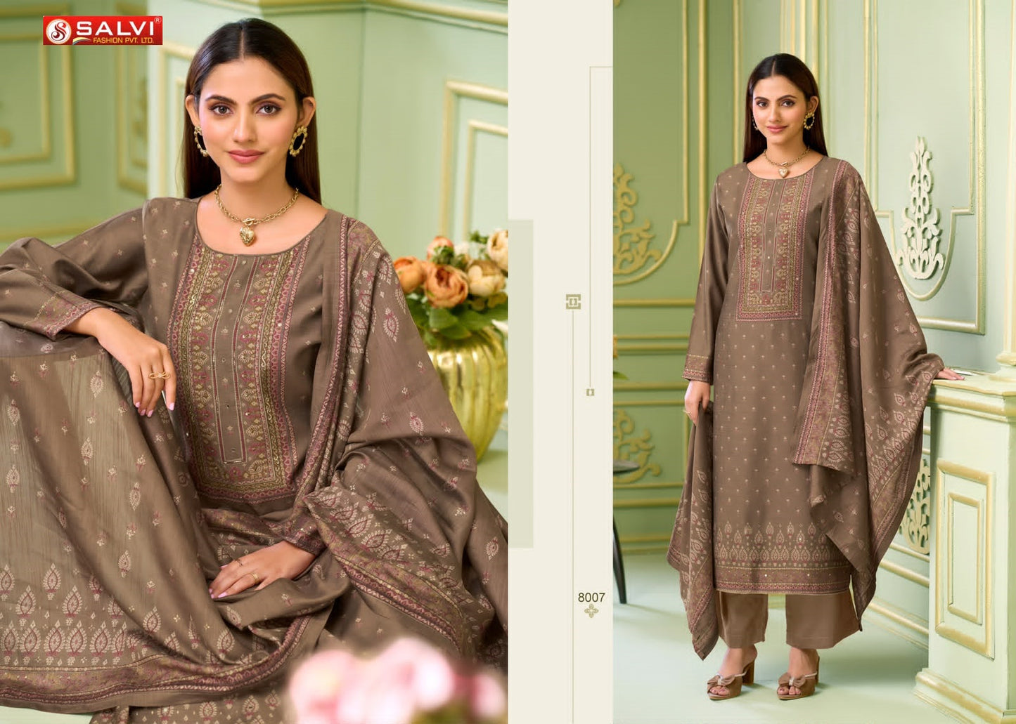 Safar Vol 8 Salvi Fashion Vintage Silk Pant Style Suits Wholesale