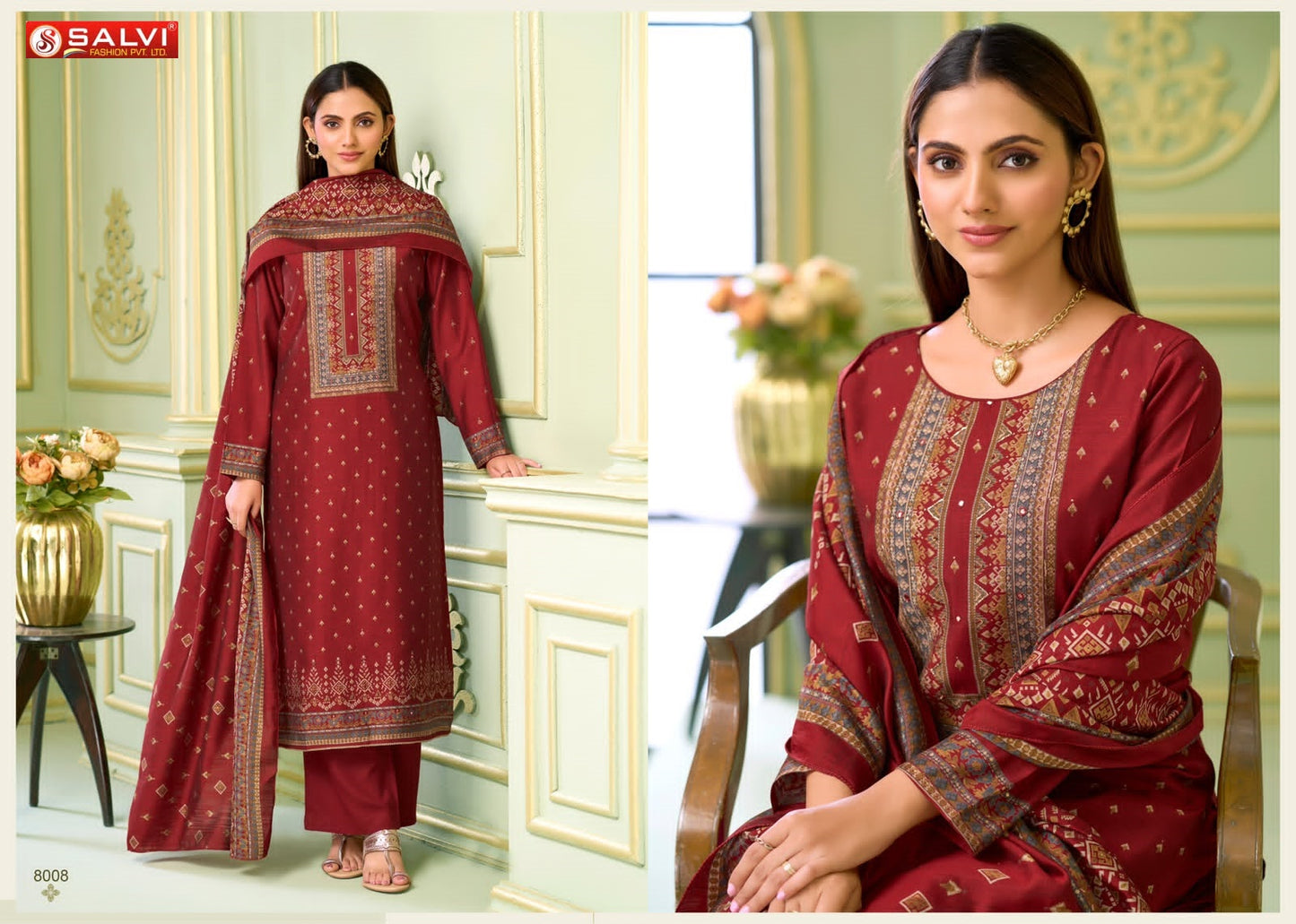 Safar Vol 8 Salvi Fashion Vintage Silk Pant Style Suits Wholesale