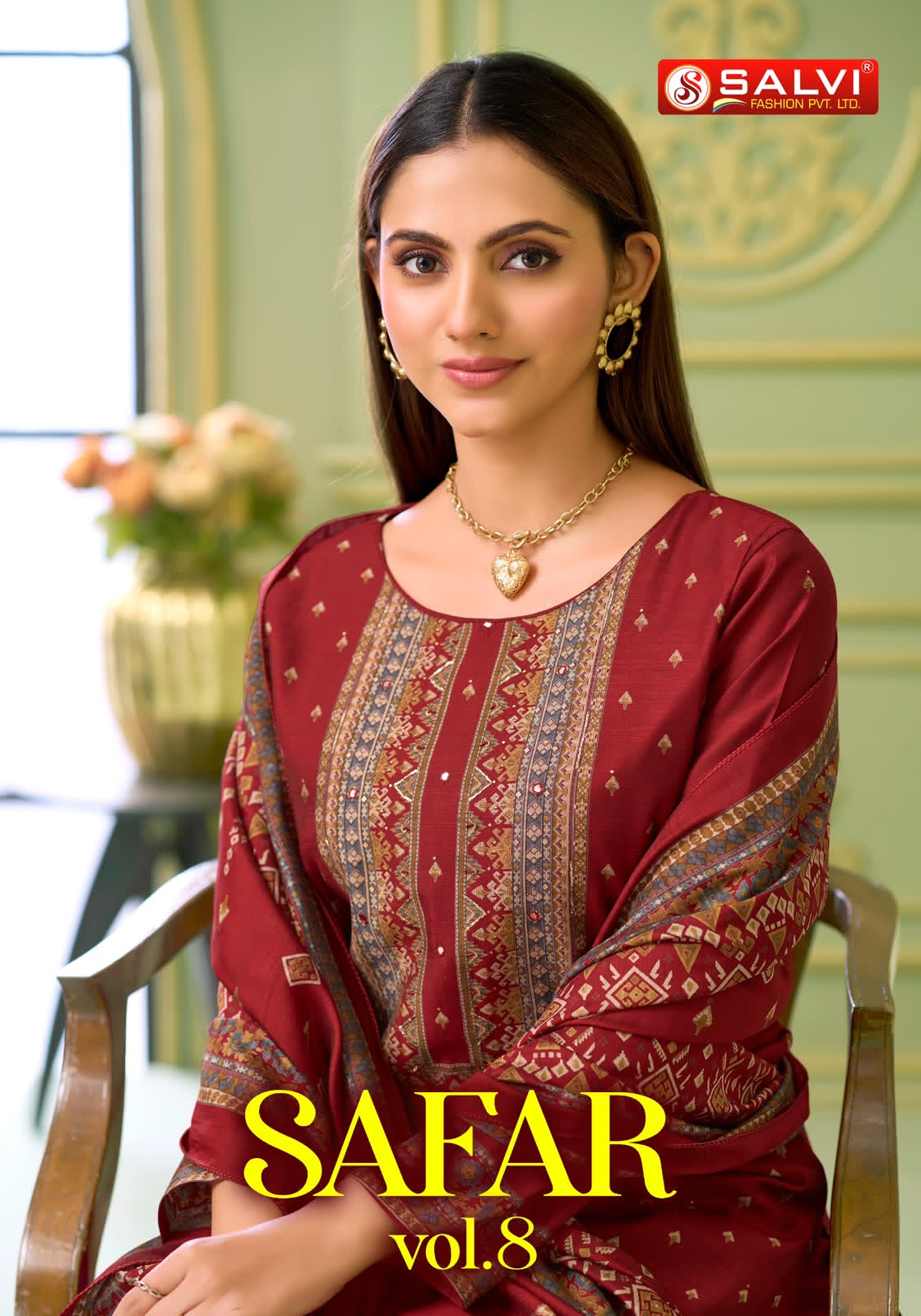 Safar Vol 8 Salvi Fashion Vintage Silk Pant Style Suits Wholesale
