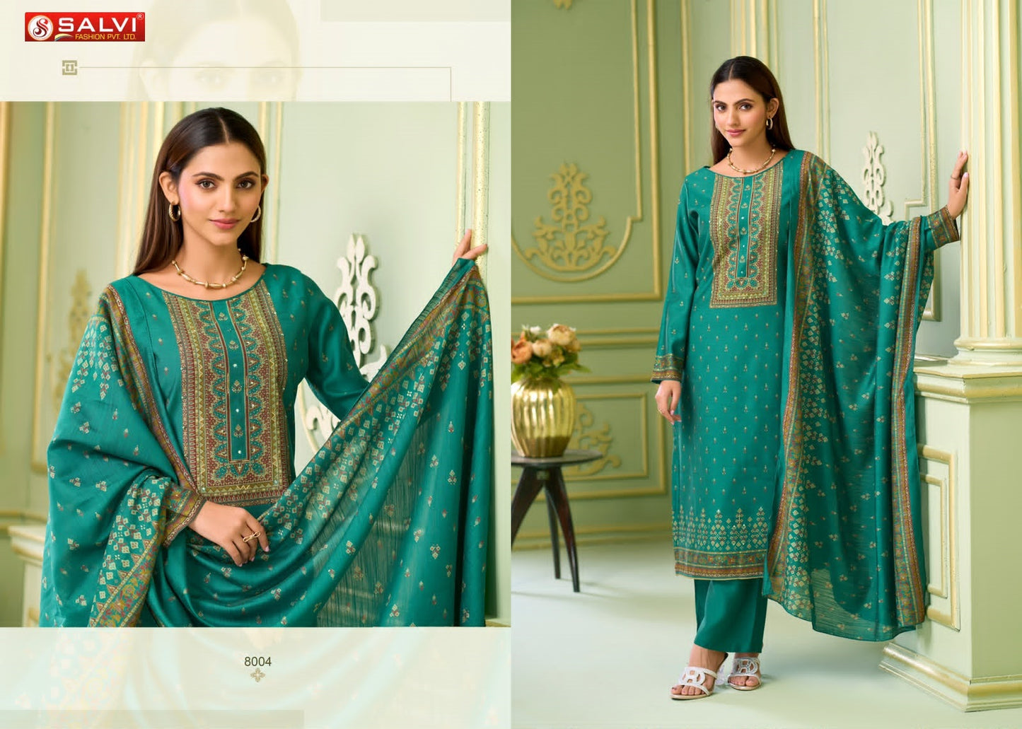 Safar Vol 8 Salvi Fashion Vintage Silk Pant Style Suits Wholesale