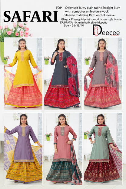 Safari Deecee Dobby Girls Readymade Skirt Style Suits Wholesale Price