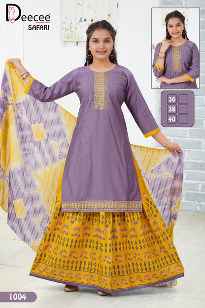 Safari Deecee Dobby Girls Readymade Skirt Style Suits Wholesale Price