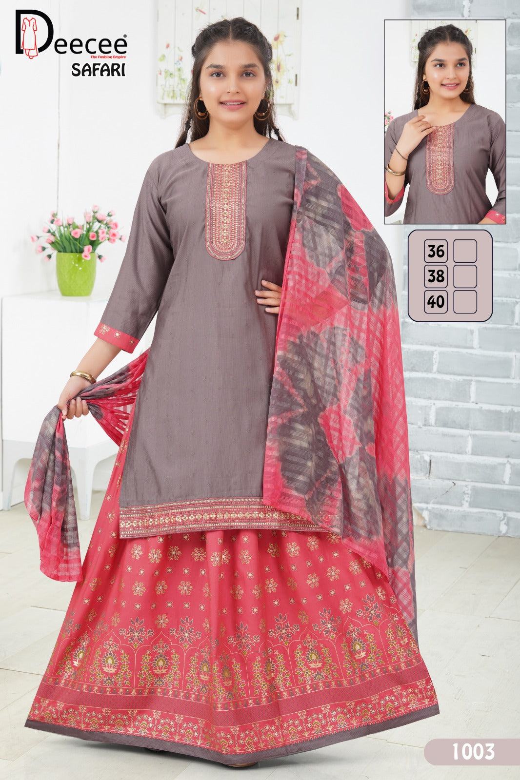 Safari Deecee Dobby Girls Readymade Skirt Style Suits Wholesale Price