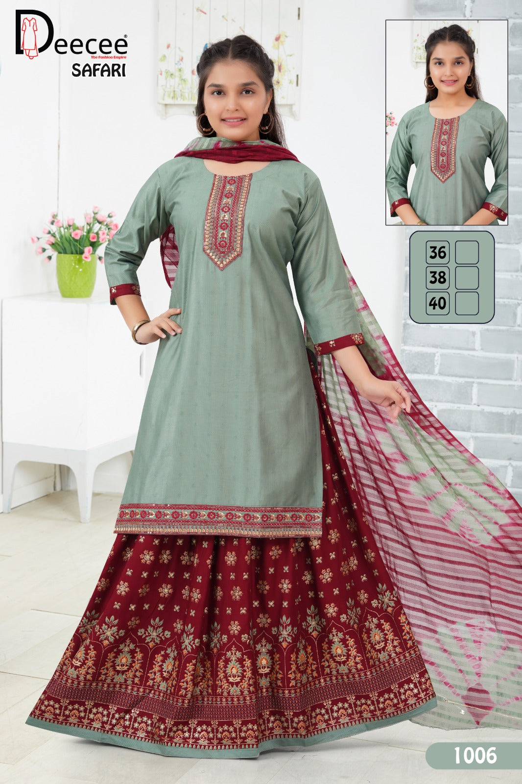 Safari Deecee Dobby Girls Readymade Skirt Style Suits Wholesale Price