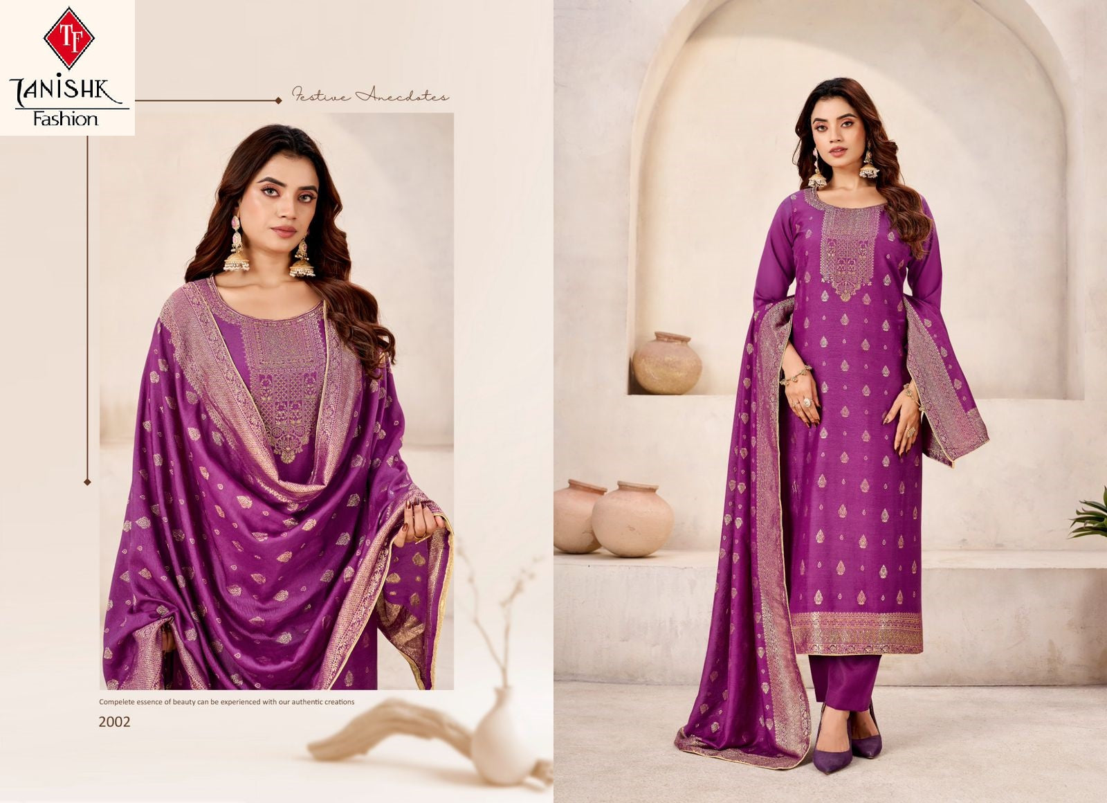 Safari Tanishk Fashion Muslin Jacquard Pant Style Suits Supplier Gujarat