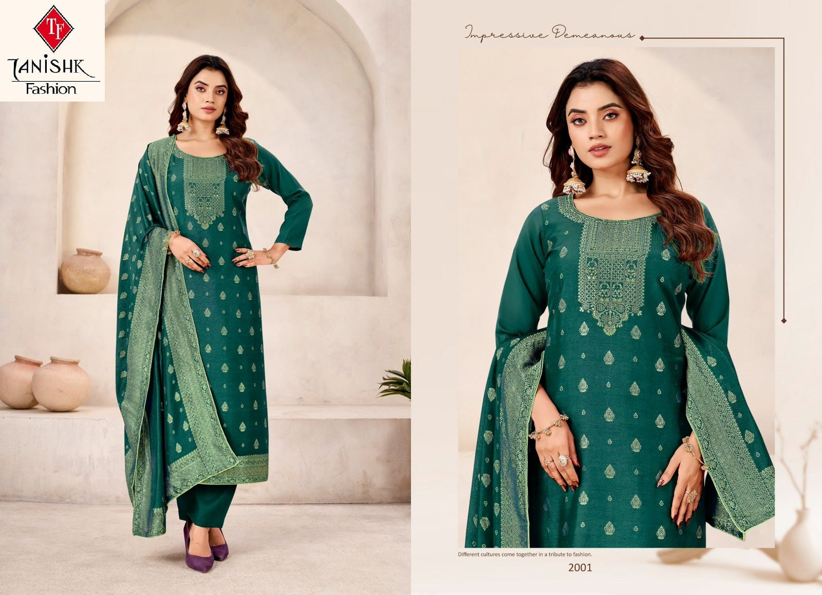 Safari Tanishk Fashion Muslin Jacquard Pant Style Suits Supplier Gujarat