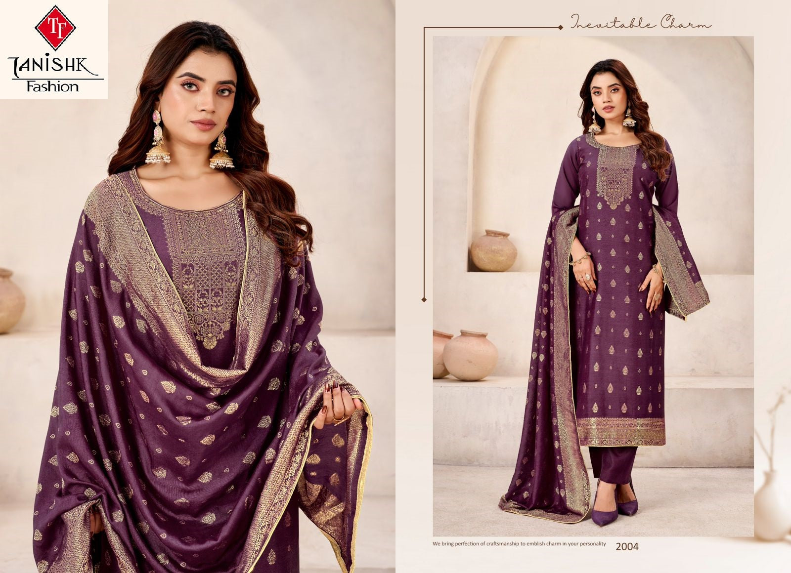 Safari Tanishk Fashion Muslin Jacquard Pant Style Suits Supplier Gujarat